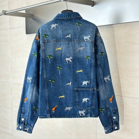 Louis Vuitton LV New Collection Animal Embroidered Denim Jacket Men's - Picture 3 of 14